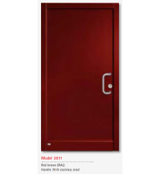 UNILUX Model 2011 Red Brown JuniorLine Door, Perlbeige Accent, Stainless Handle, Security Lock, Custom Timber Entry